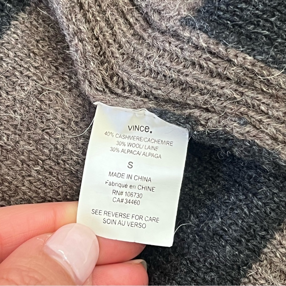 🖤 EUC🖤 VINCE Cashmere Blend Striped Wrap Cardigan - Picture 7 of 9